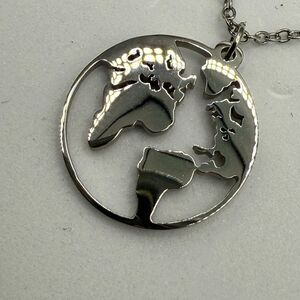 Vegabond Life world map pendant necklace stainless steel waterproof collectible